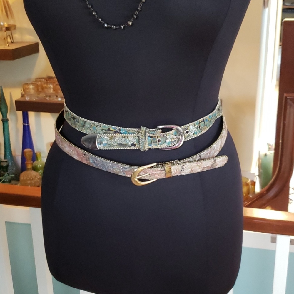 Vintage 1980-1990's Womens Glitter Belts